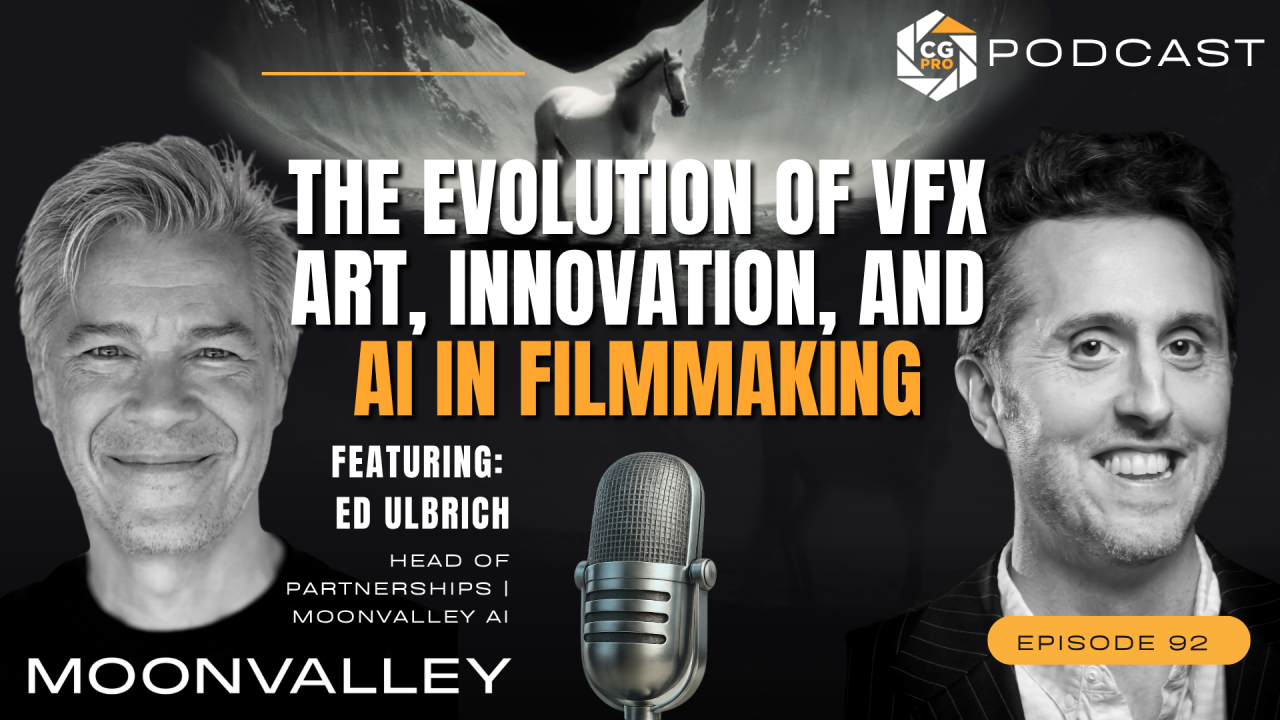 Ed Ulbrich discussing AI, VFX, and the future of filmmaking on the CG Pro Podcast