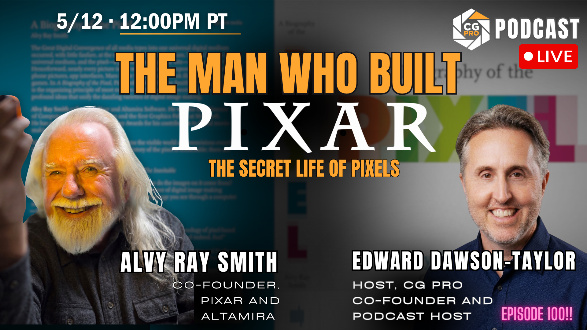 Alvy Ray Smith, co-founder of Pixar and co-inventor of the alpha channel, photographed [location/context if known — e.g. "at his desk" or "at a speaking event"].